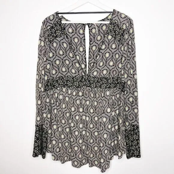 FREE PEOPLE Rolling Hills Bell Sleeve Tunic Top  - Picture 3 of 11